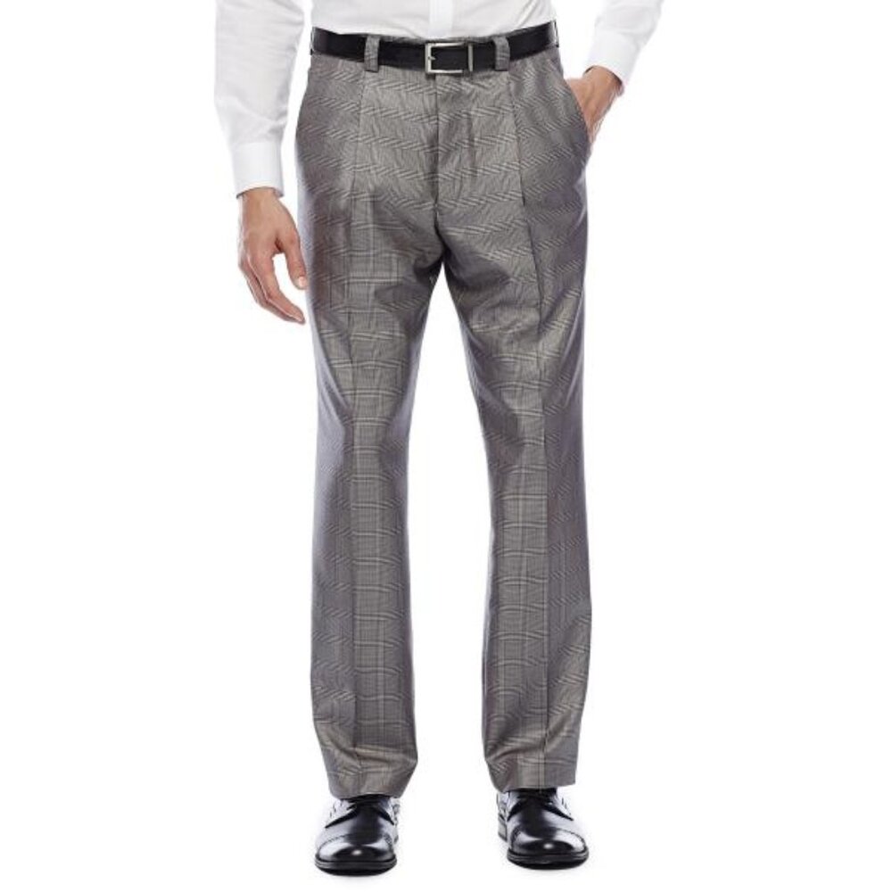 Steve Harvey Black & White Plaid Pleated Pants - Classic New With Tags Size 38